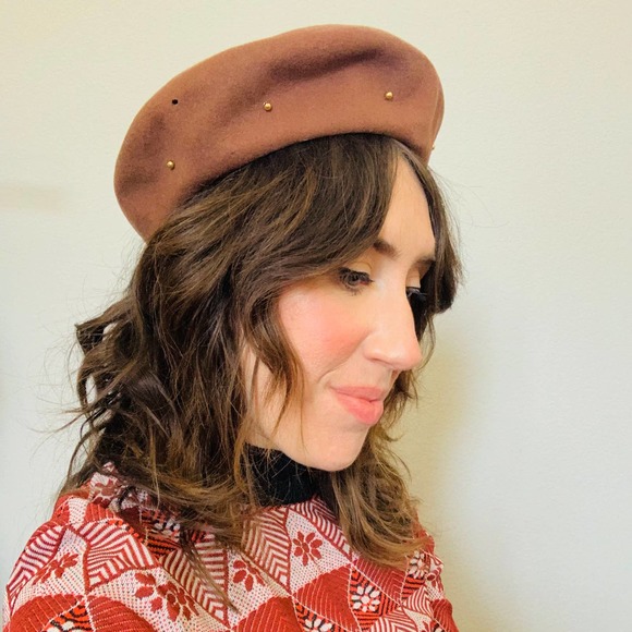 Vintage Brown Wool Beret Glenover Henry Pollak - Picture 6 of 6